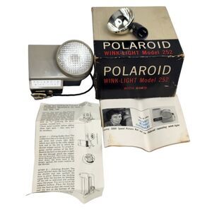 Vintage Polaroid Wink-Light Model 252 With Cord Original Box and Instructions